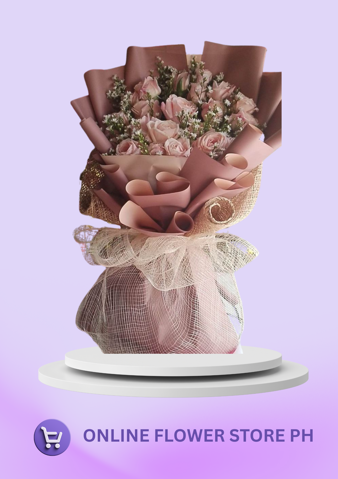 Blushing Grace – 24 Roses in Burlap