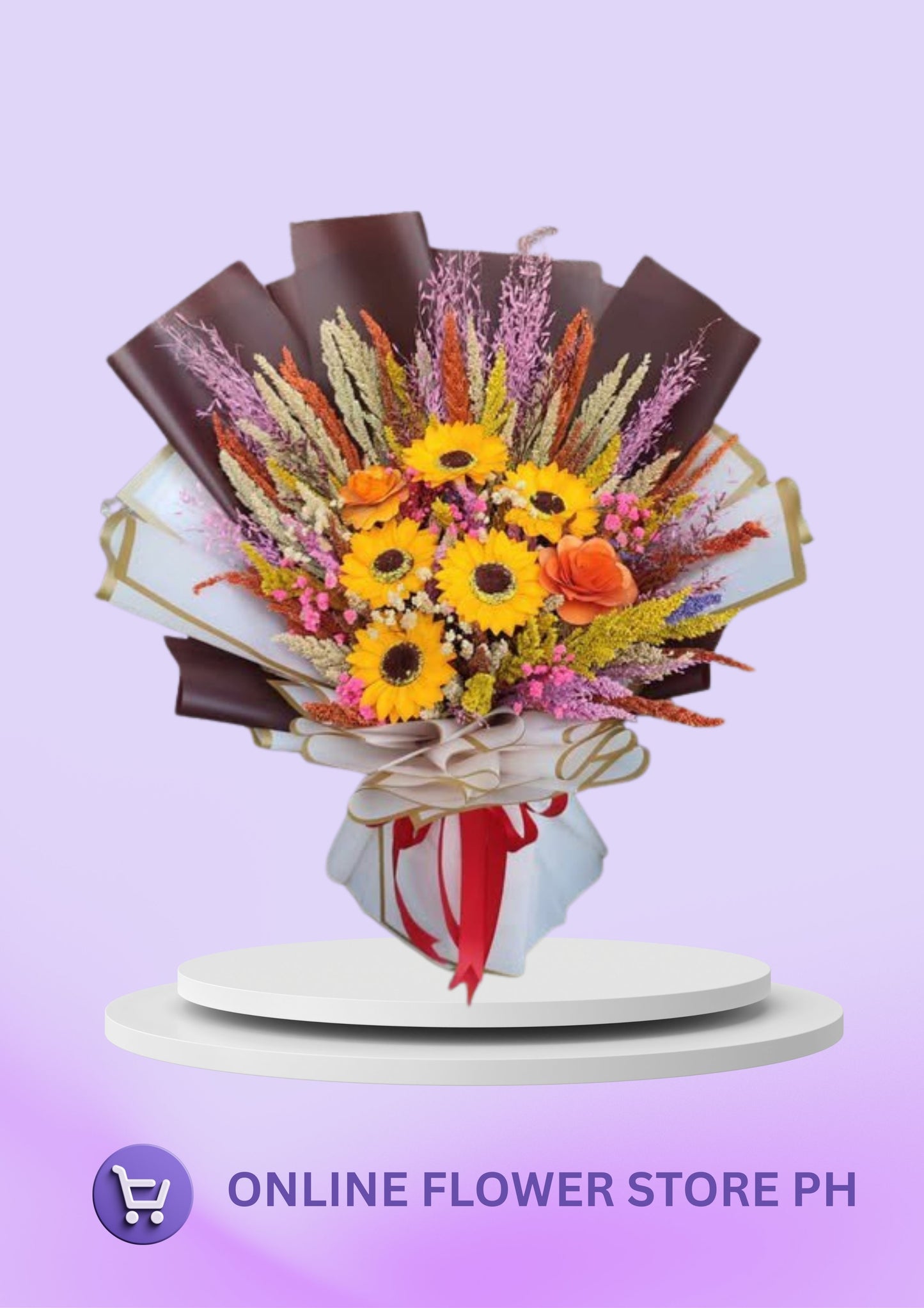 CB- 5stem sunflower and orange flora