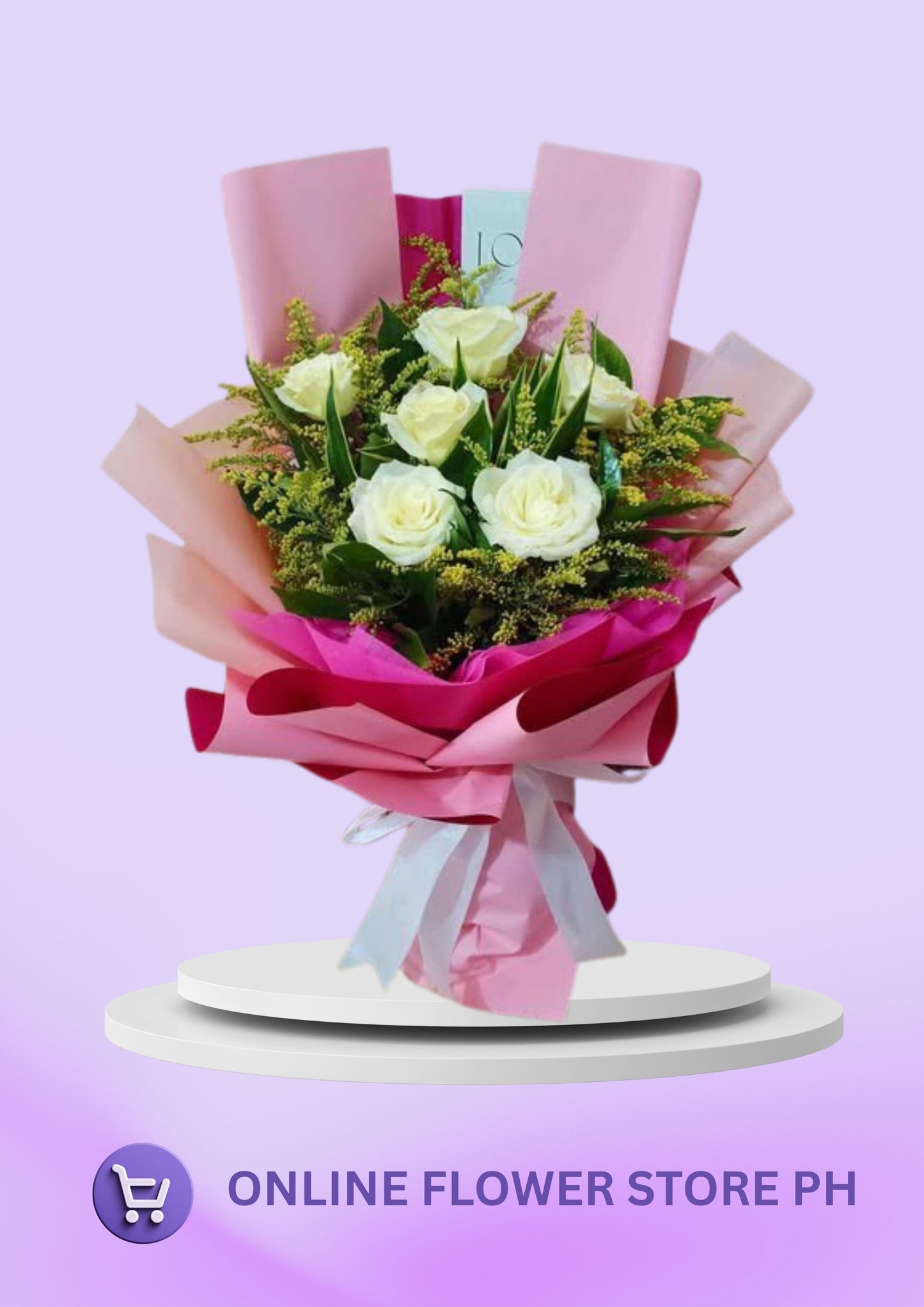 CB- 6 stems white roses