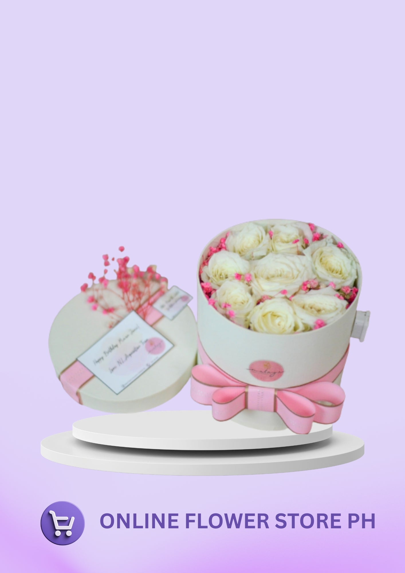 8-Piece Boxed Local Rose (5"x5" Round Box)