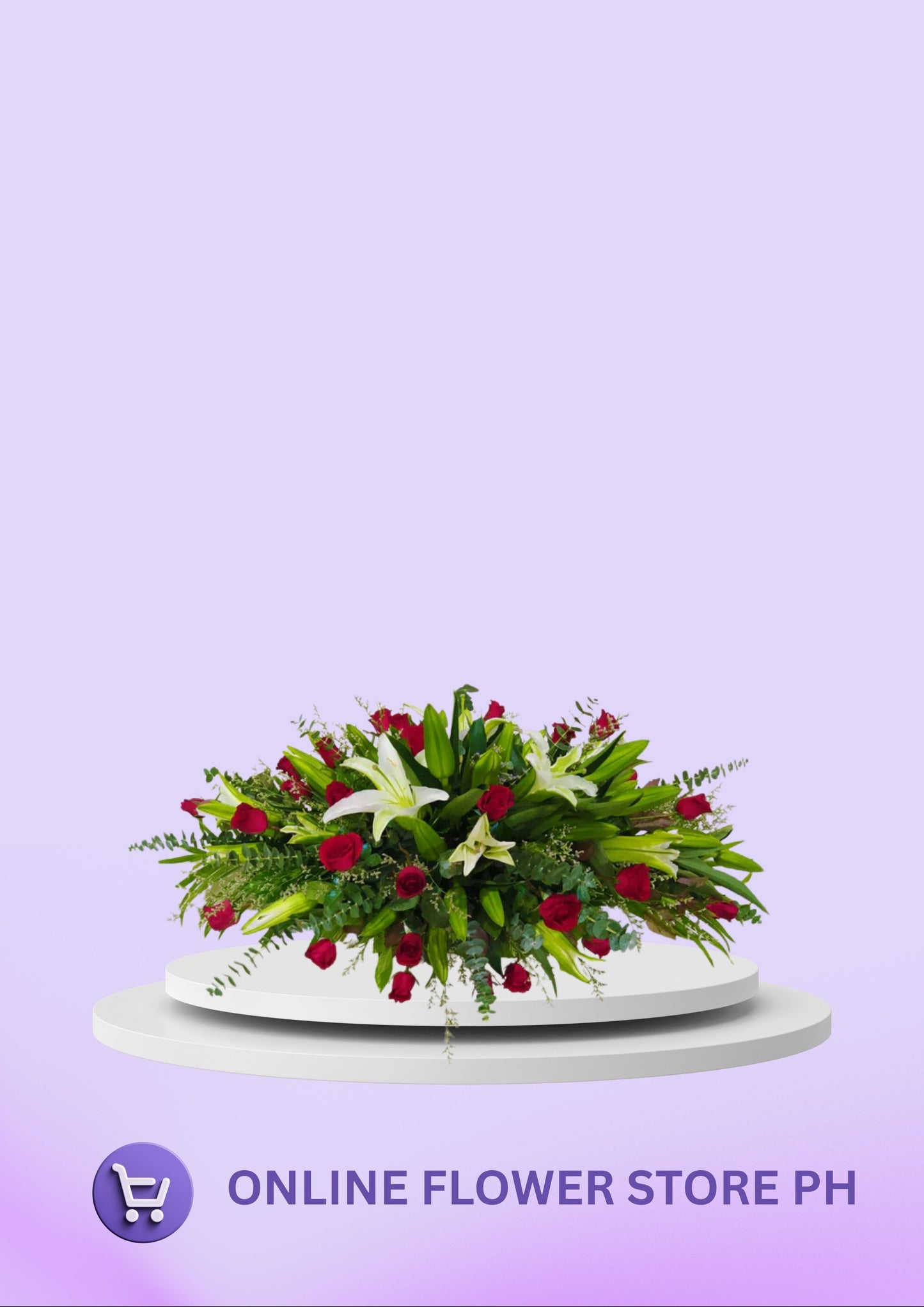 FB Top coffin - Red and Lilies