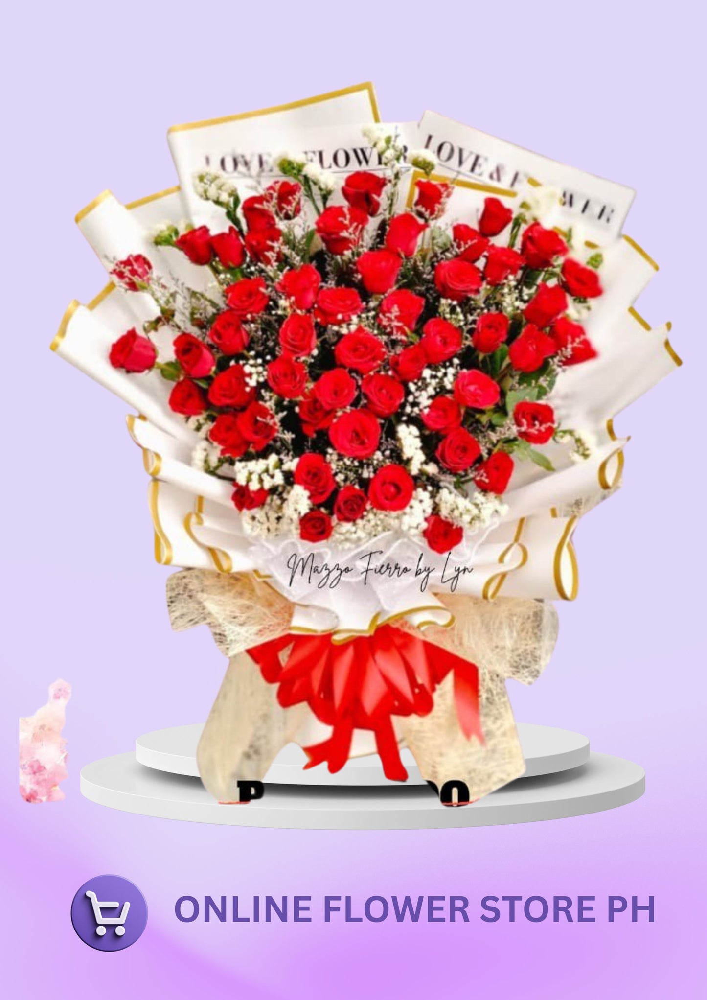 M- 50 pcs Sophisticated Red Roses