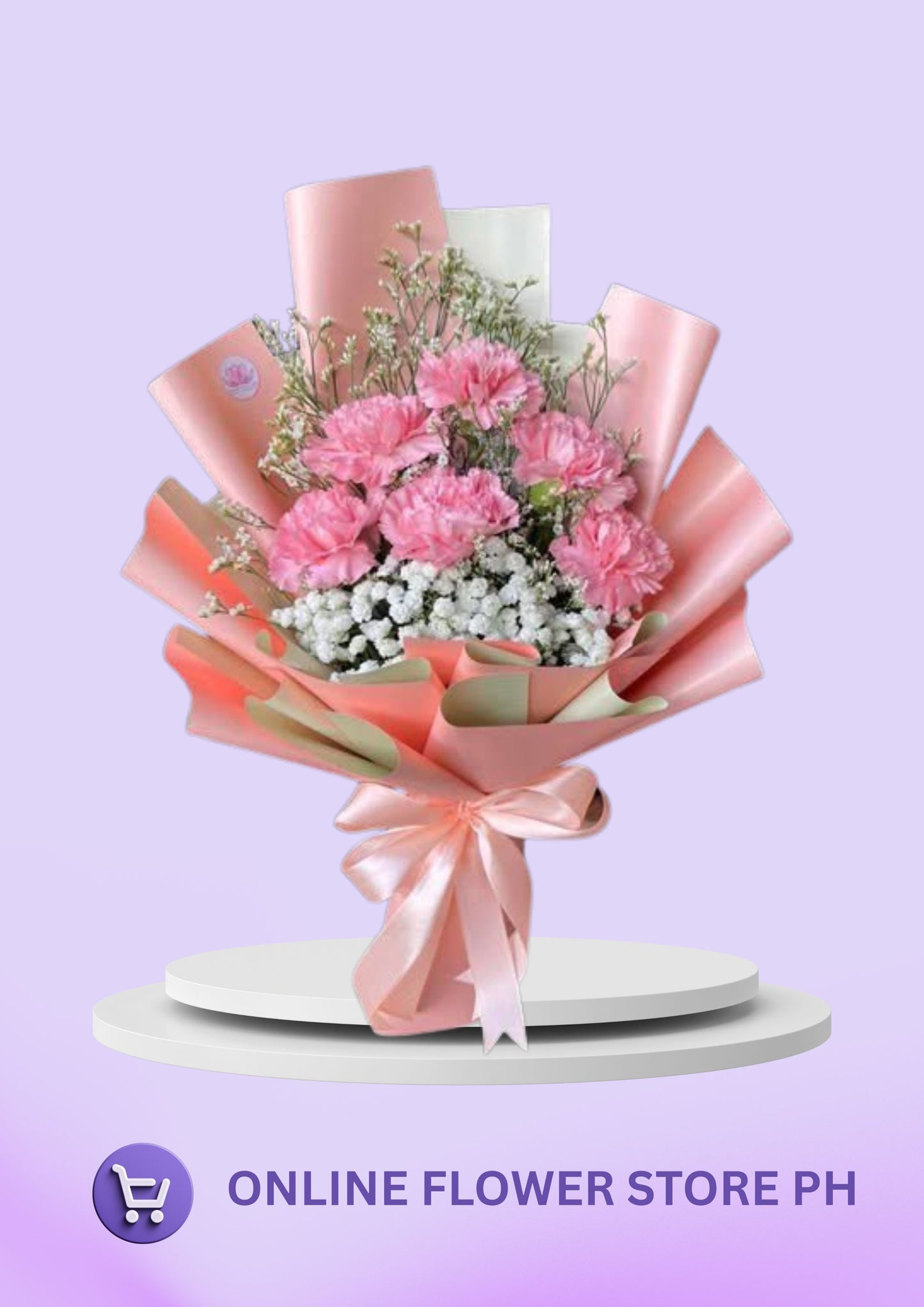 BI- “Blushing Grace Pink Carnation Bouquet”