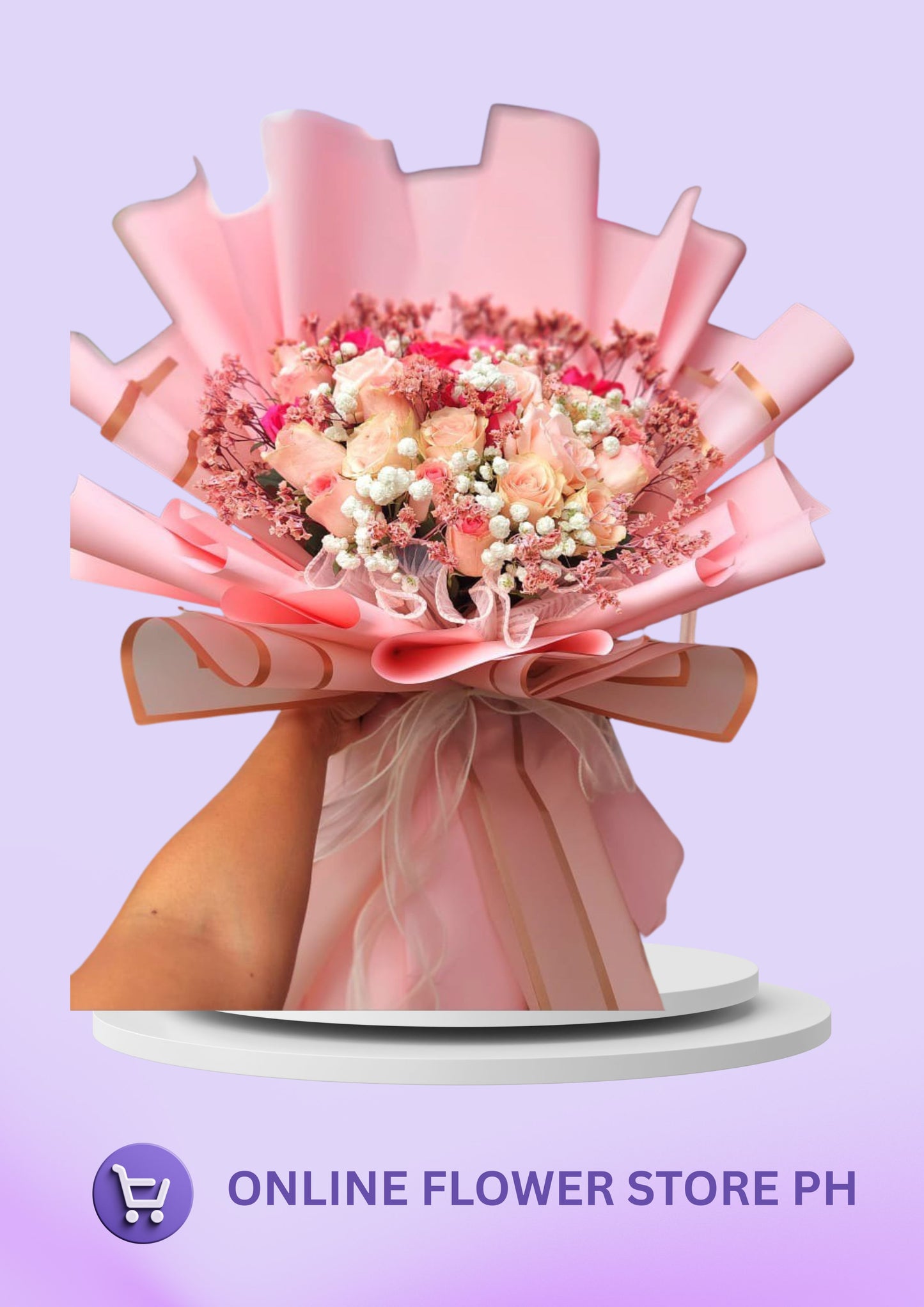 BU- Sweet Serenity Peach Roses Bouquet
