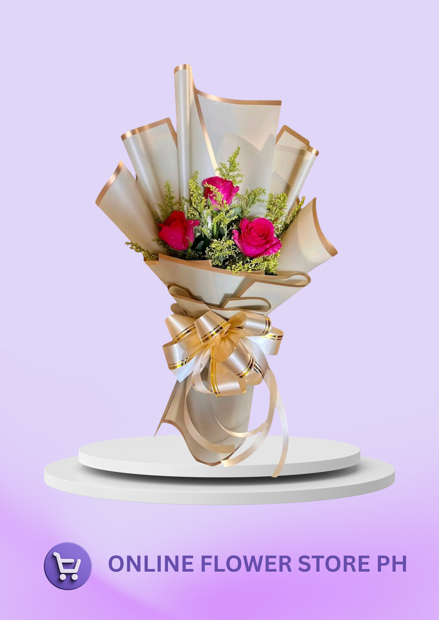3 Stems Pink Rose Bouquet