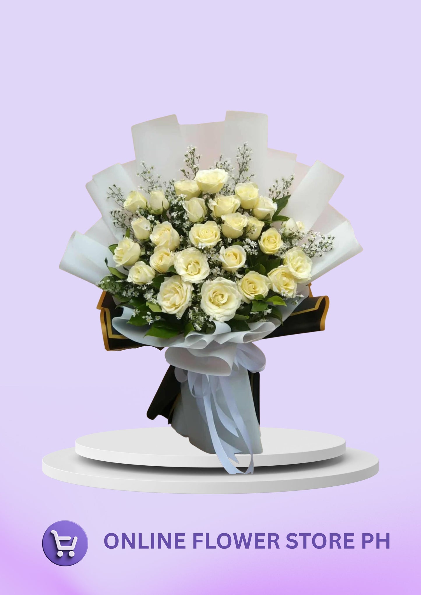 CB- Pure Elegance 2 Dozen White Roses