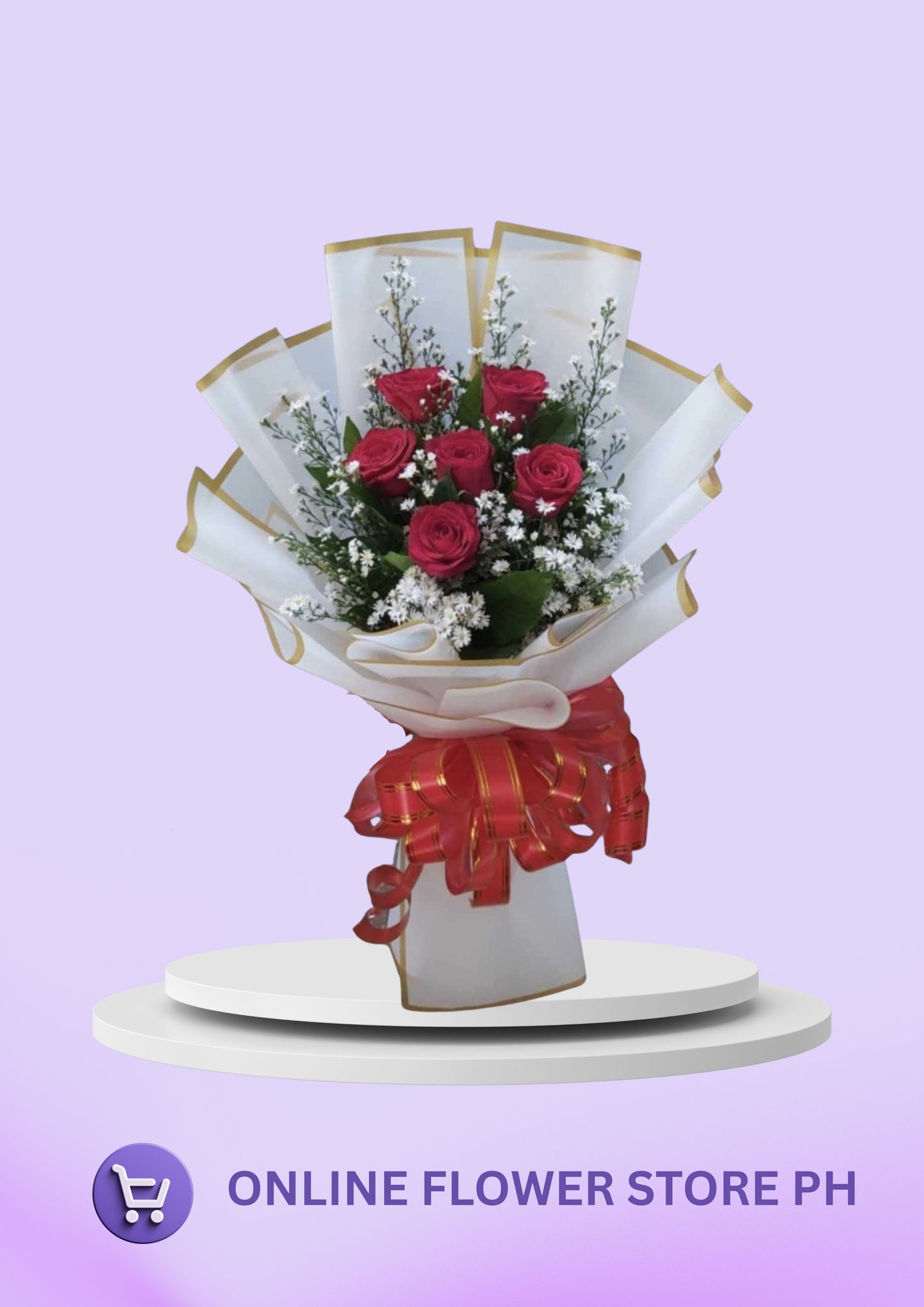 CB- 6 stems Red Roses Bouquet