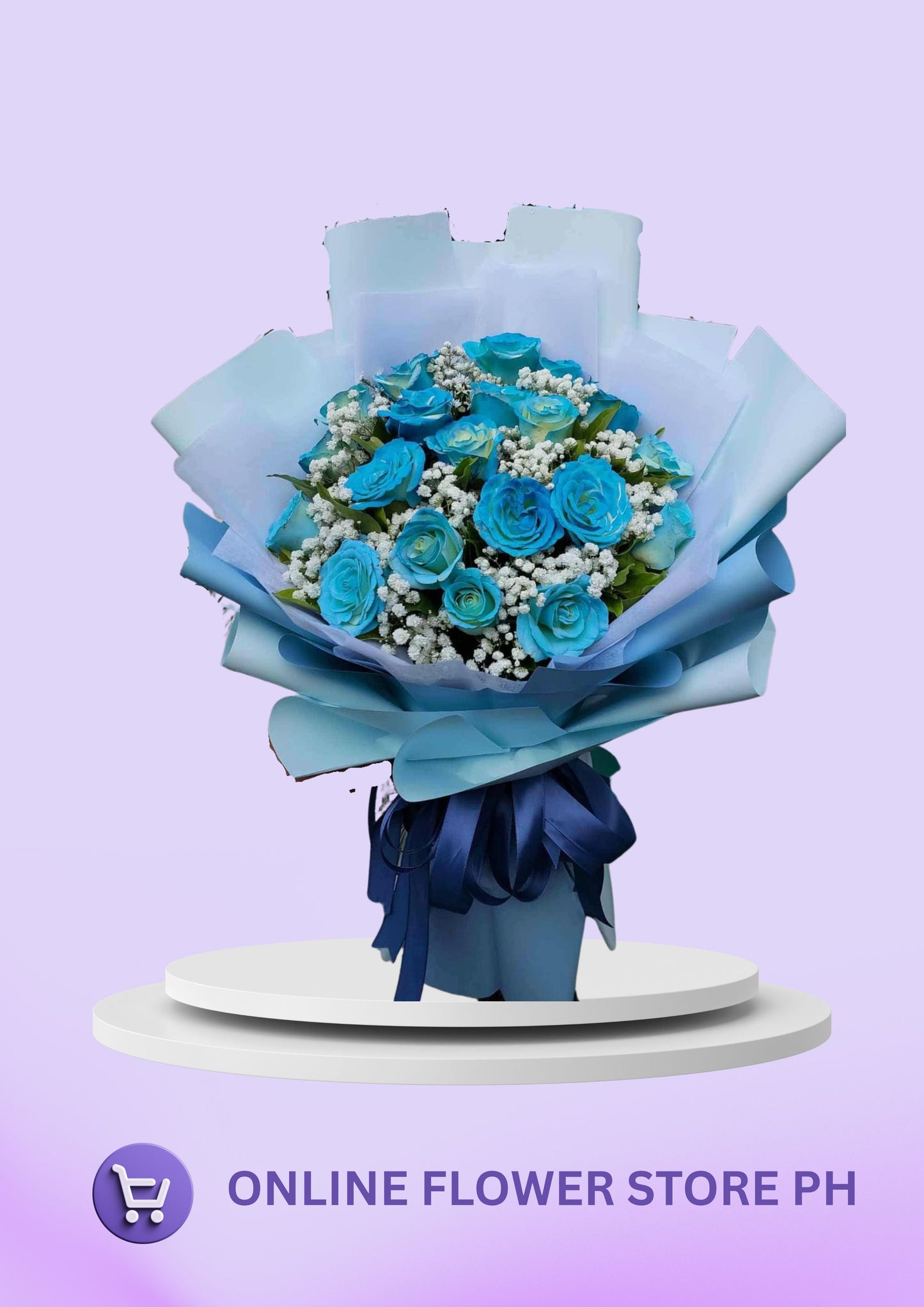 CB- 2 Dozen Blue Sprayed Roses Bouquet