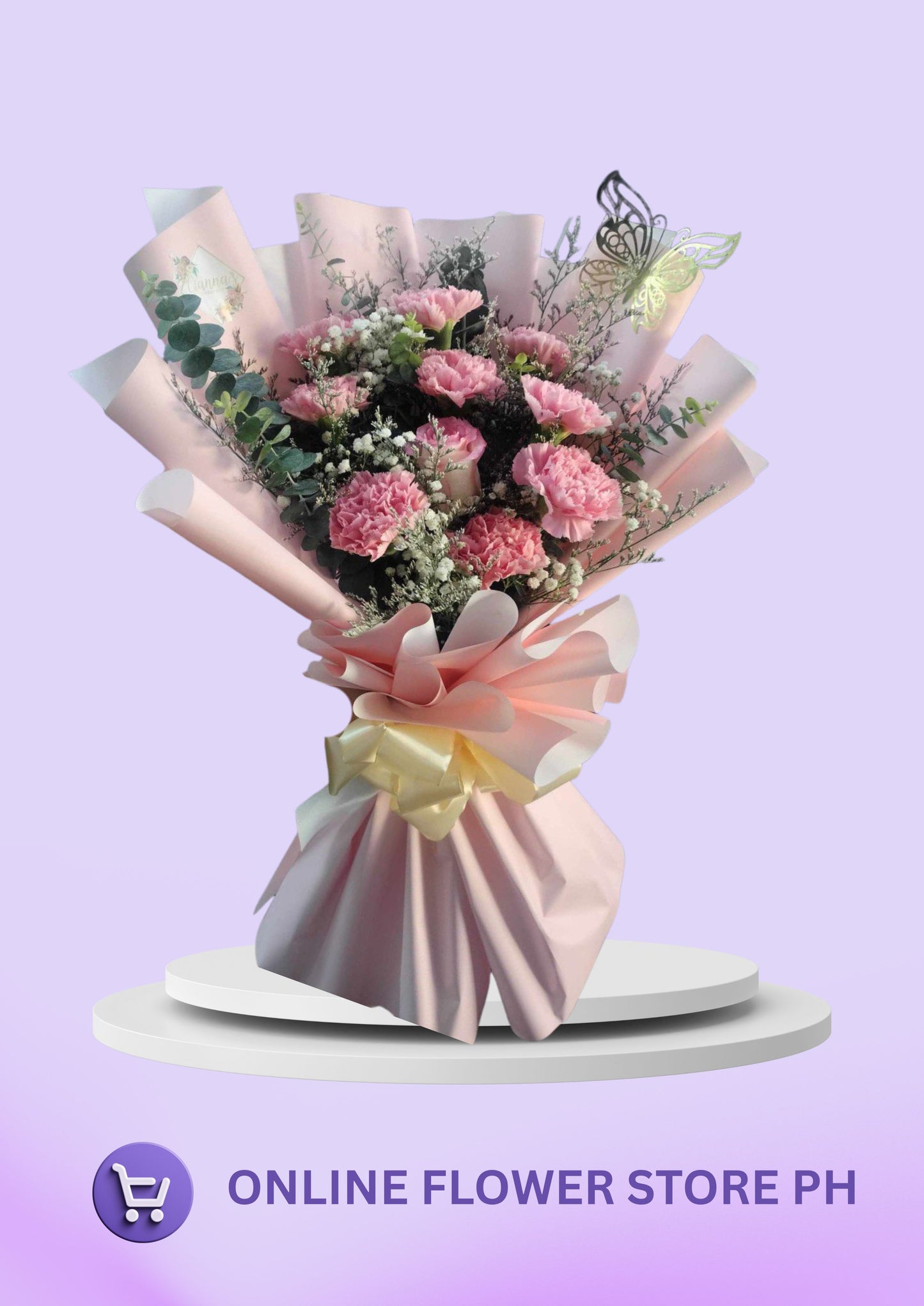 Z-“Sweet Affection: 10-Stem Pink Carnation Bouquet”