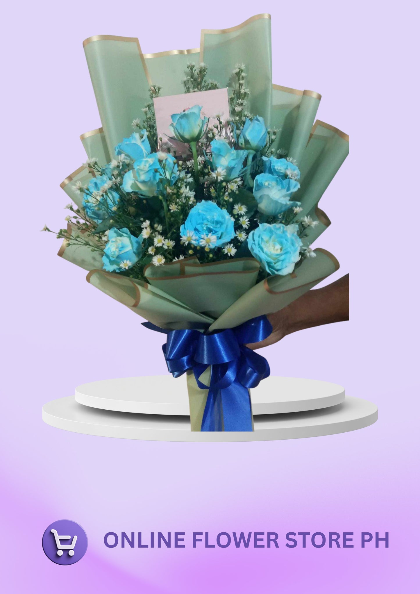 BI- “Mystic Blue: One Dozen Sprayed Blue Roses”