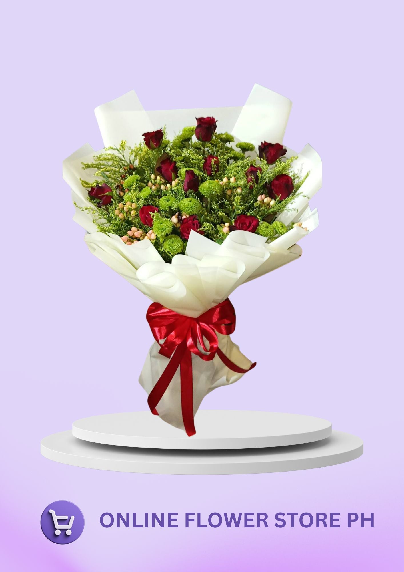 Metro Manila Classic 12-Stem Red Roses Bouquet with Fillers