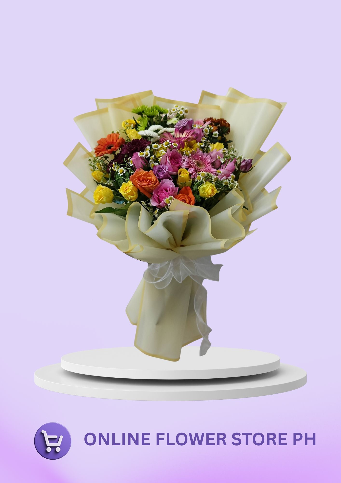 Sunset Bliss – Mixed Roses & Daisies Bouquet
