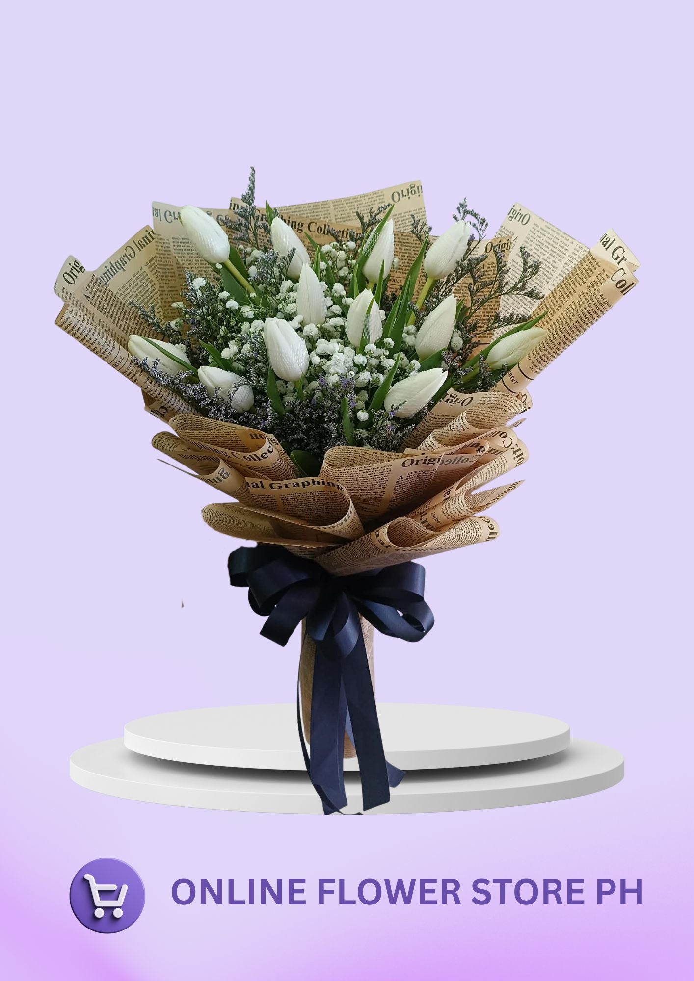 Pure Elegance – 12-Stem White Tulips Bouquet