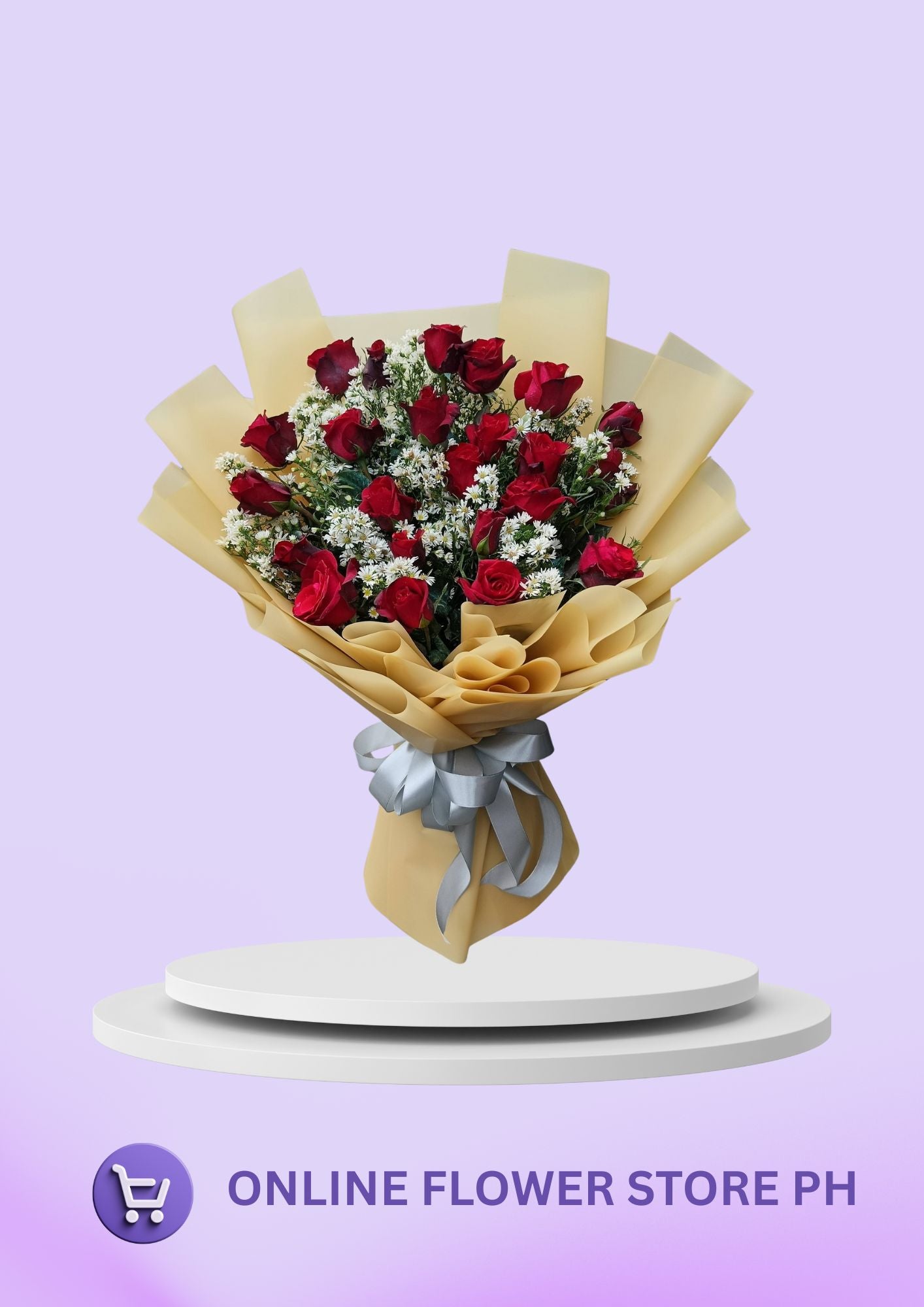 Grand Romance – 24-Stem Red Roses Bouquet
