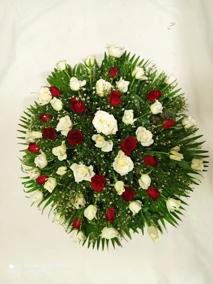 Bridal Car Flower - Red and White Huge