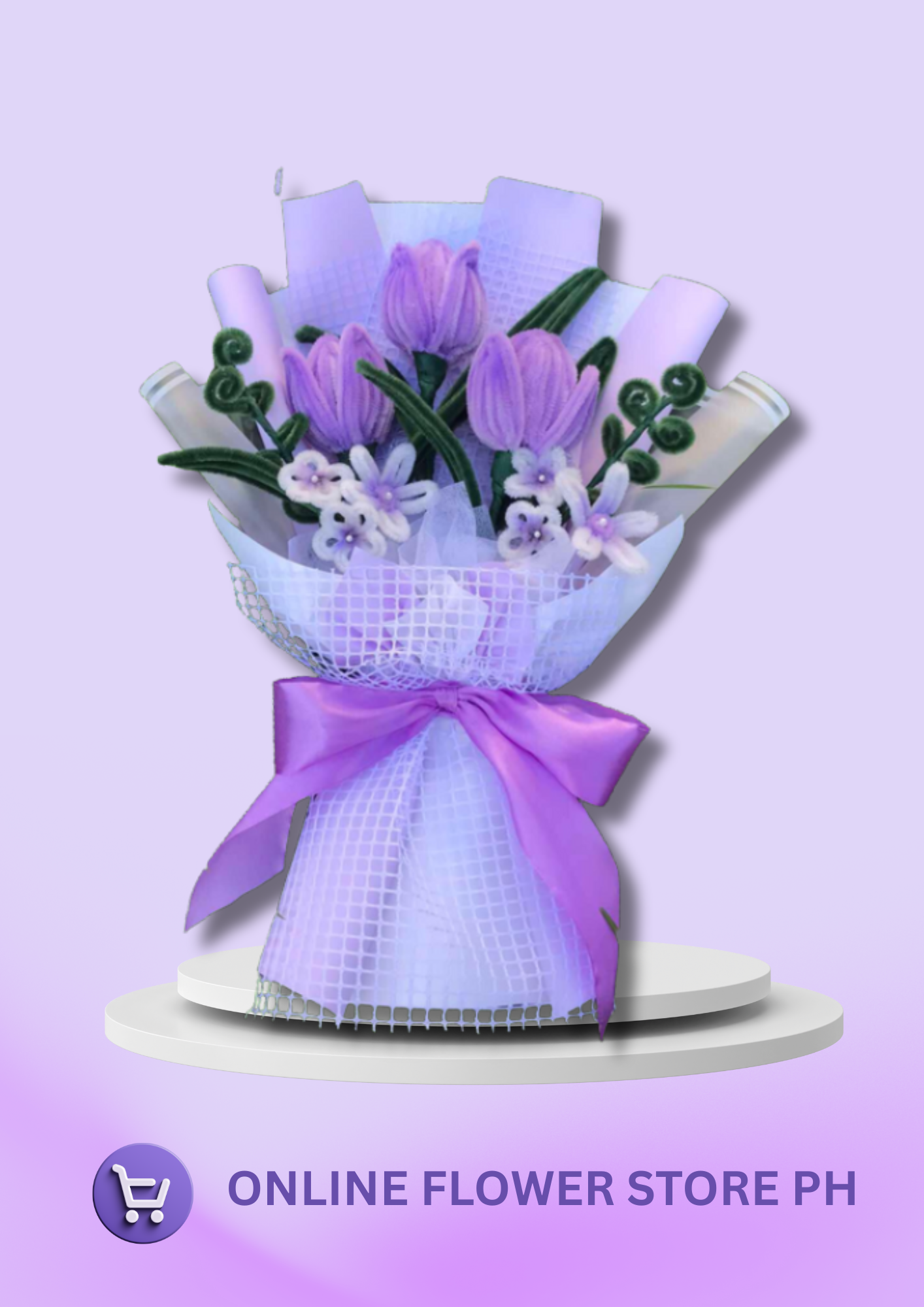 (Pre-Order) Lavender Bliss – Fuzzy Wire Bouquet