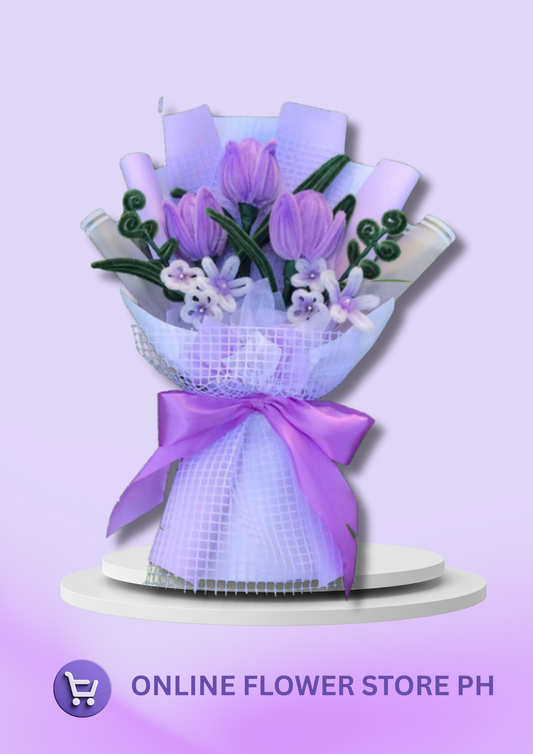 (Pre-Order) Lavender Bliss – Fuzzy Wire Bouquet