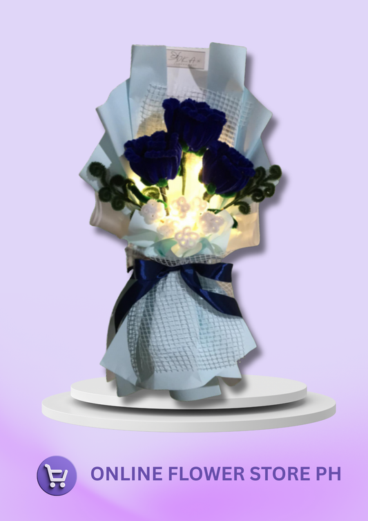 (Pre-Order) Midnight Whimsy – Black Fuzzy Wire Bouquet