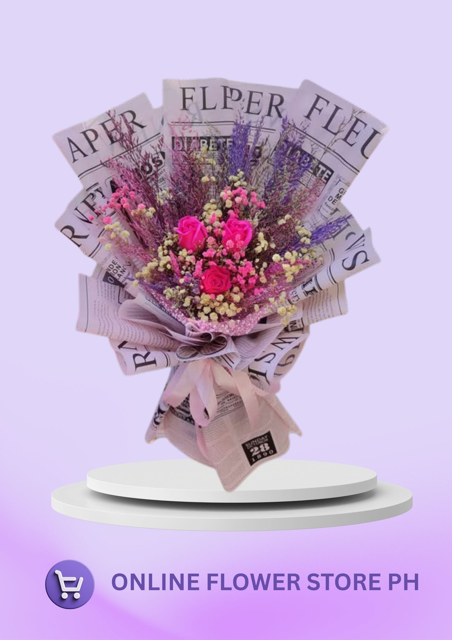 CB- 3 stem pink roses
