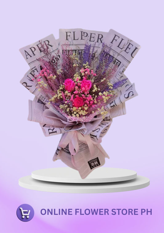 CB- 3 stem pink roses