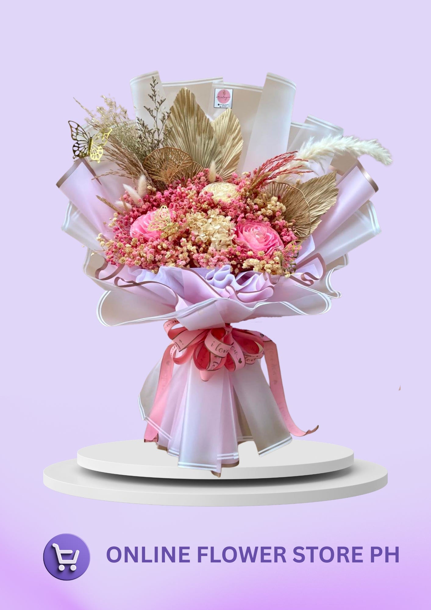 3PC Fossilized Rose Bouquet