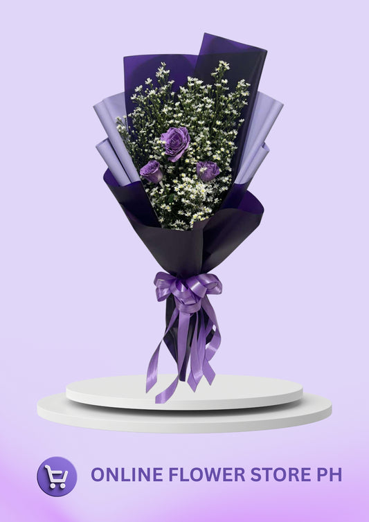 3 stems- purple spray