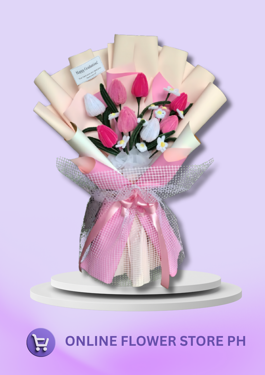 (Pre-Order) Soft Petal Tulips – Wire Stem Bouquet