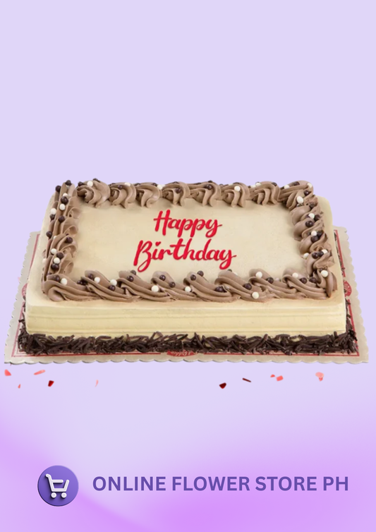 Mocha Dedication Cake - Regular size 8x12