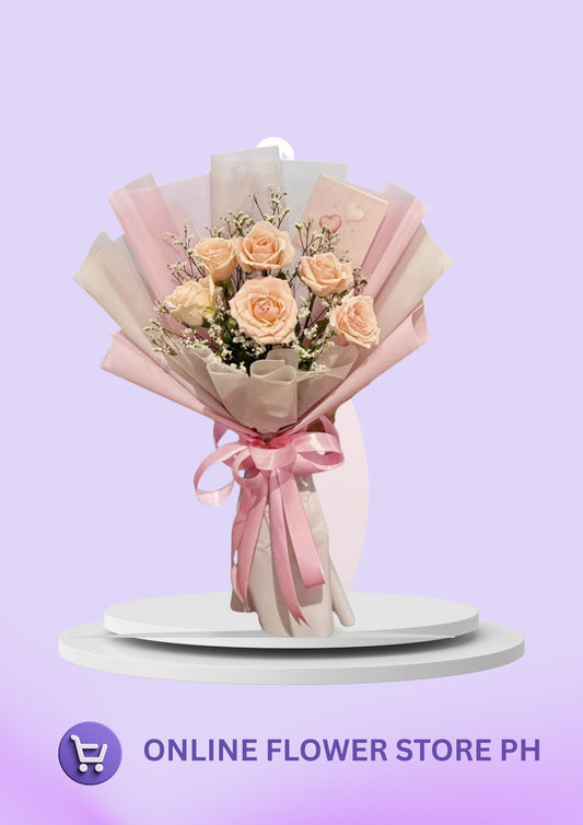 6 Stems Light Peach