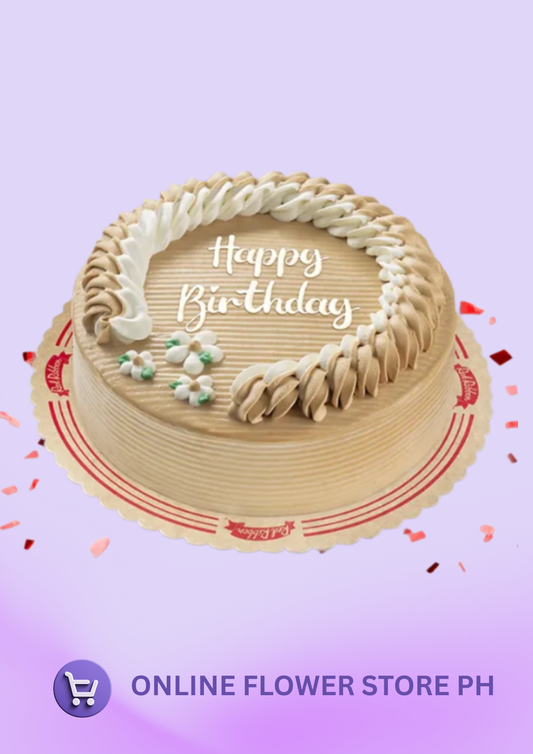 Round Creamy Caramel Dedication Cake - Jr Size