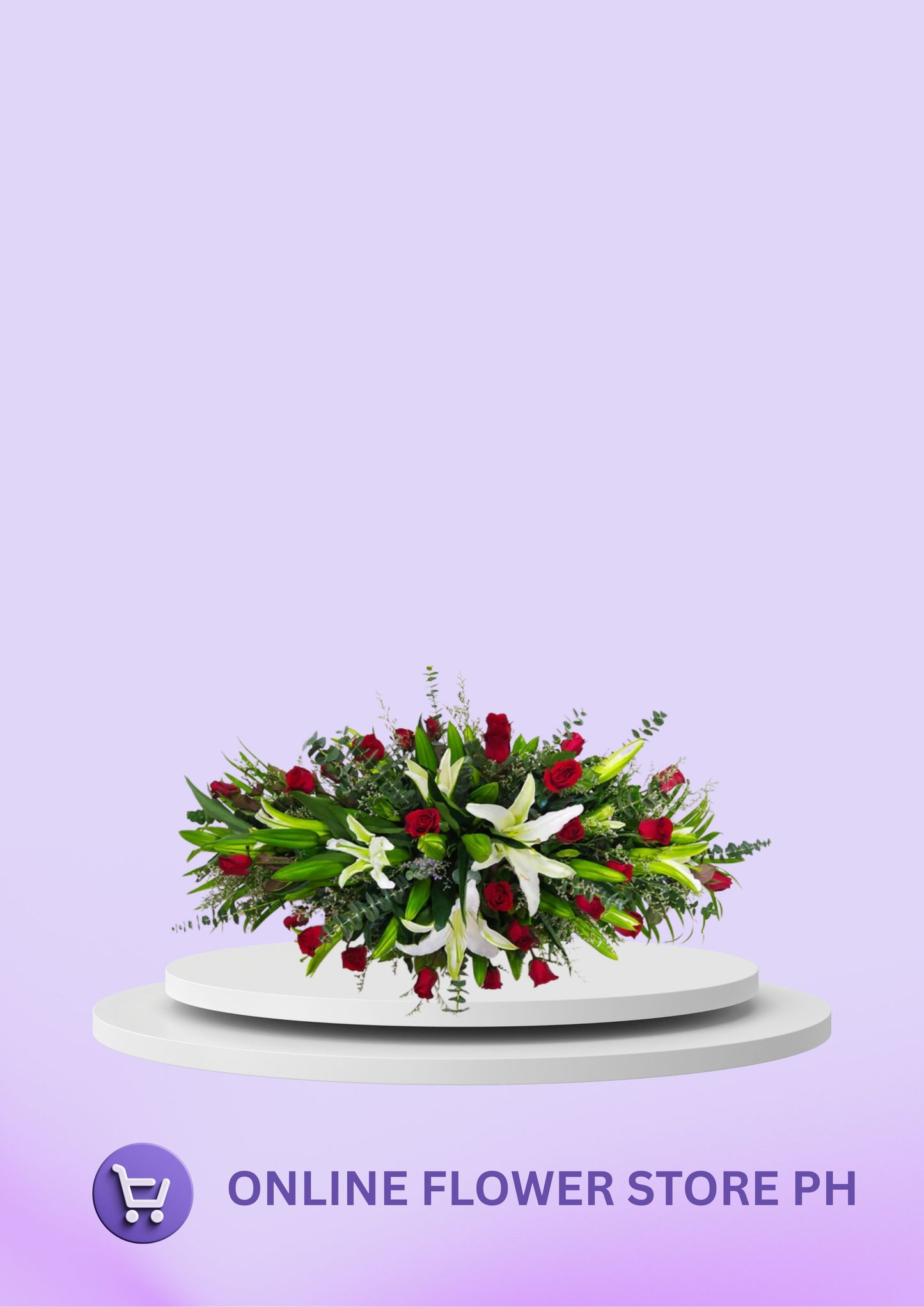 FB Top coffin - Red and Lilies