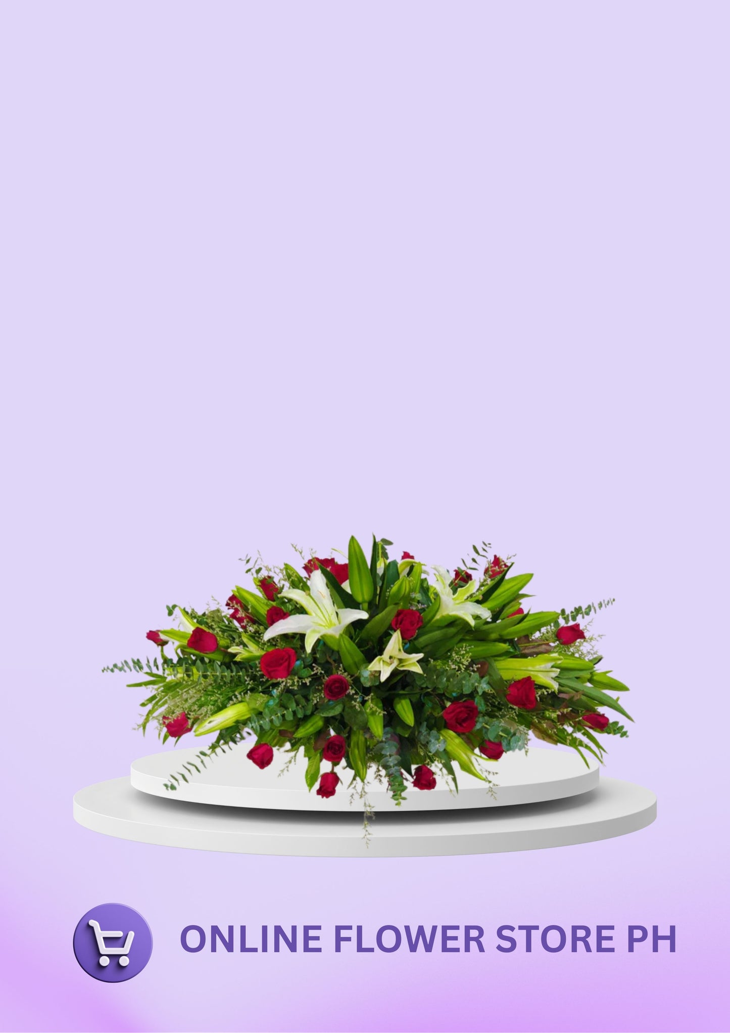 FB Top coffin - Red and Lilies