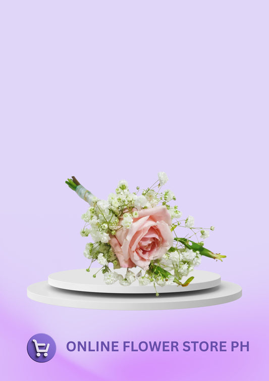 Light Pink Rose Boutonniere