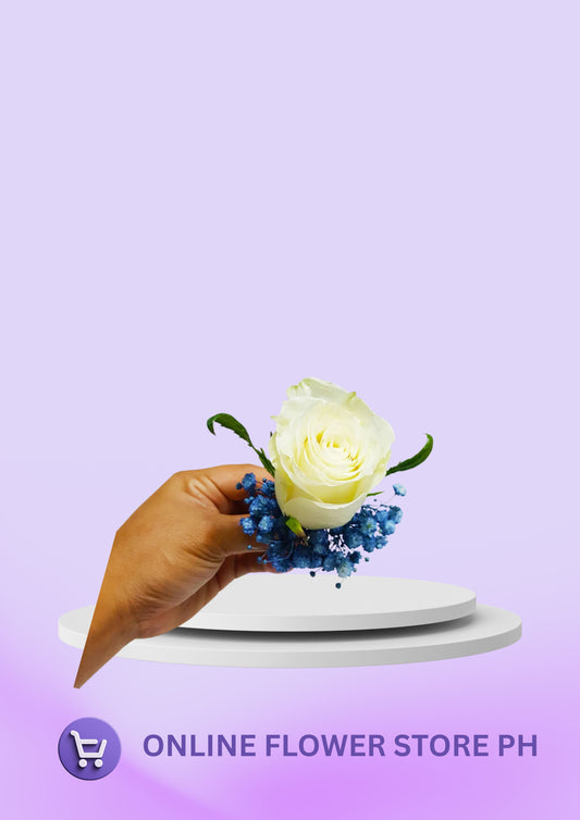 White Groom Boutonniere