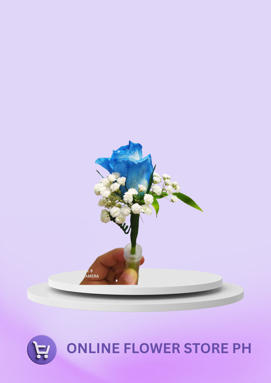 Blue spray rose Boutonniere
