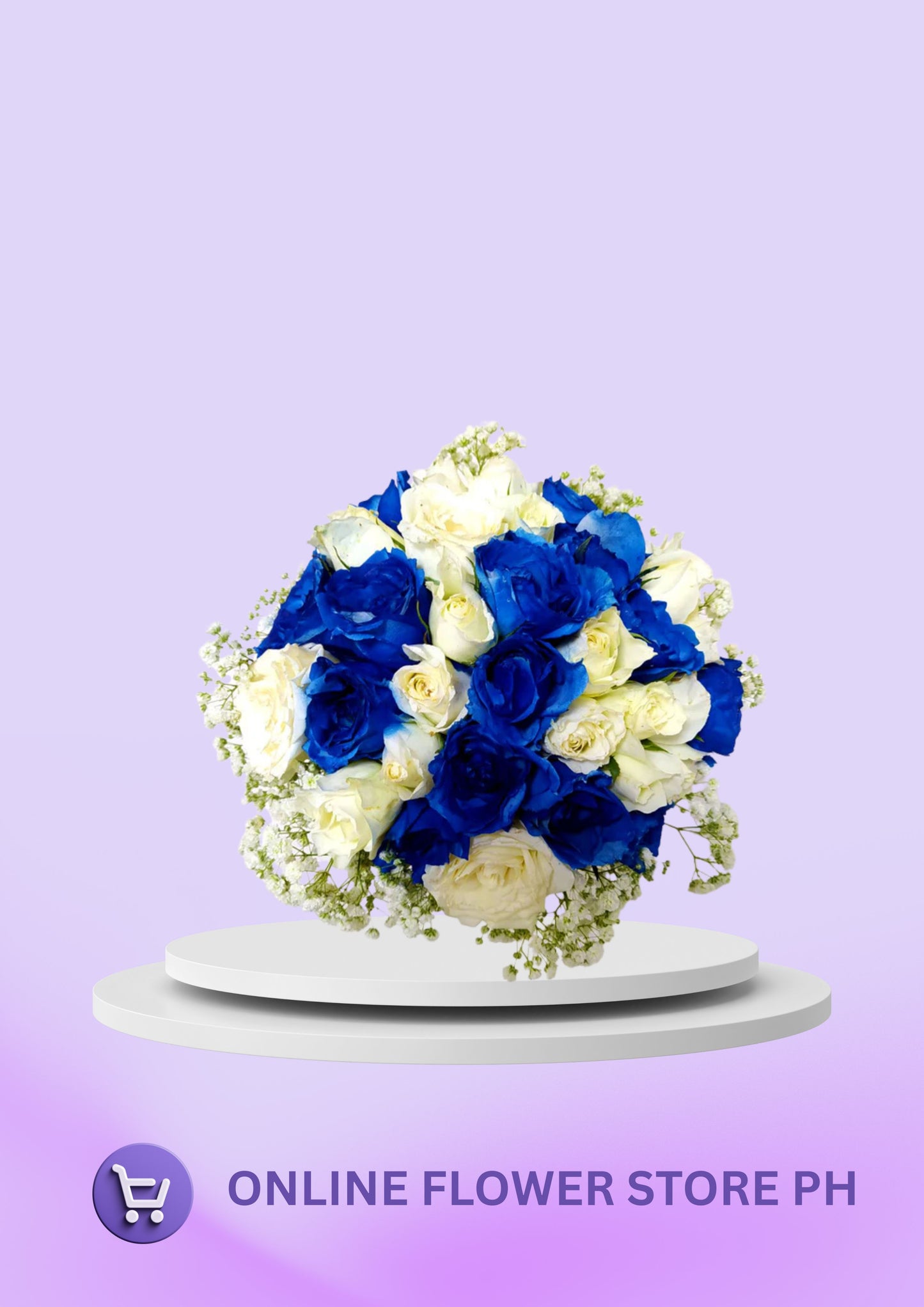 Bridal - White and Blue Accent