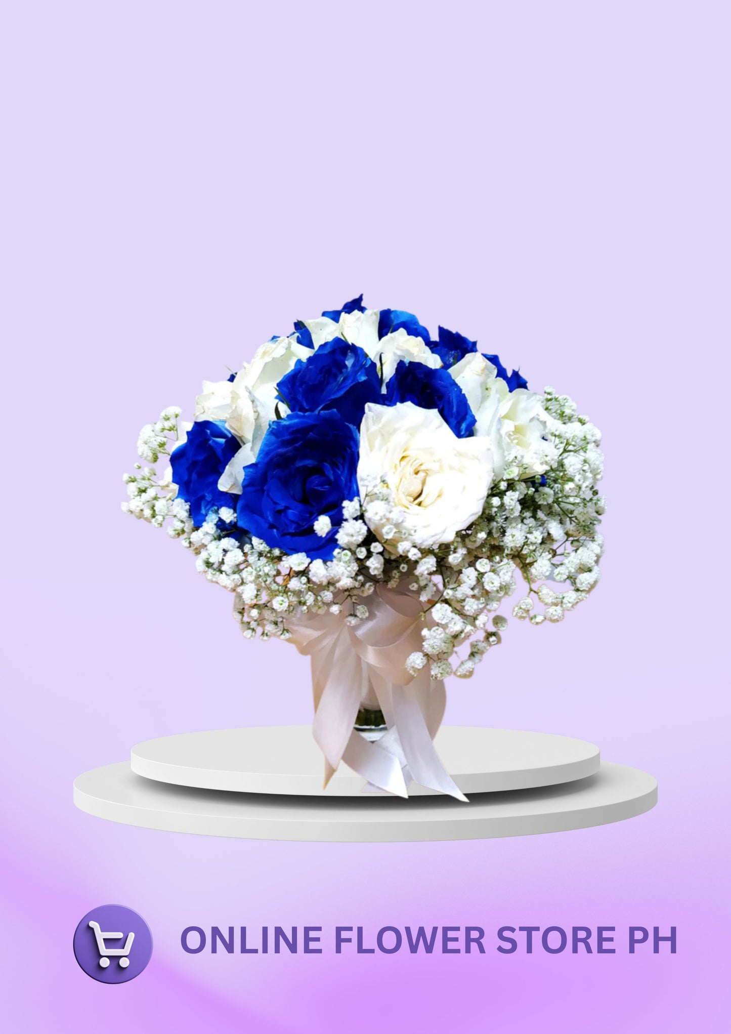 Bridal - White and Blue Accent
