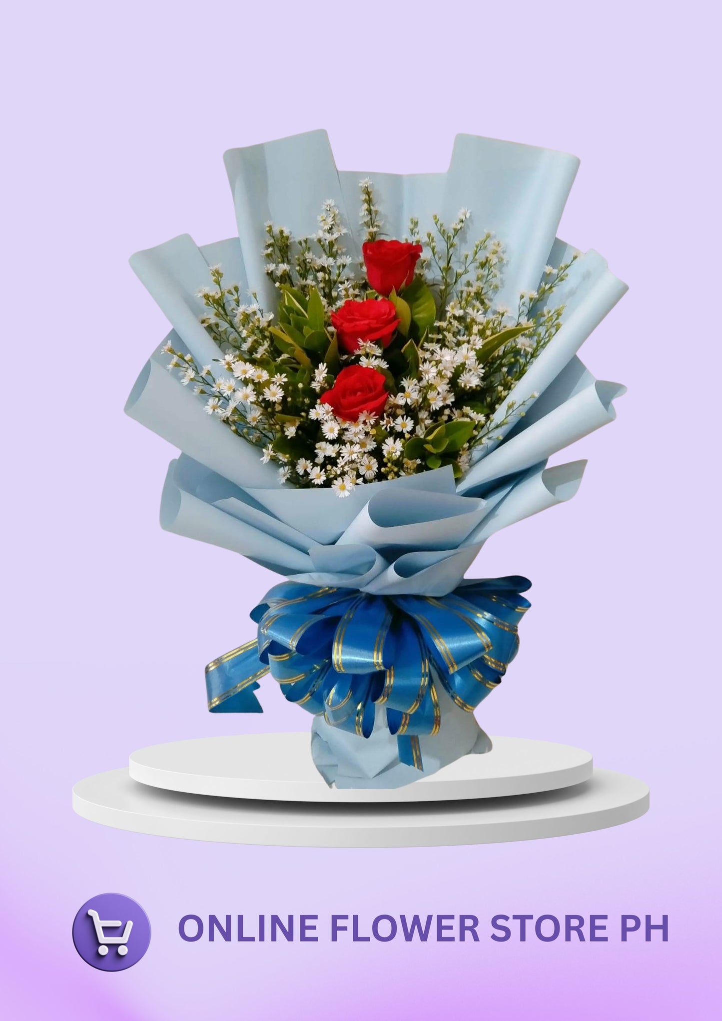 CB- 3 stems Red Misty Roses