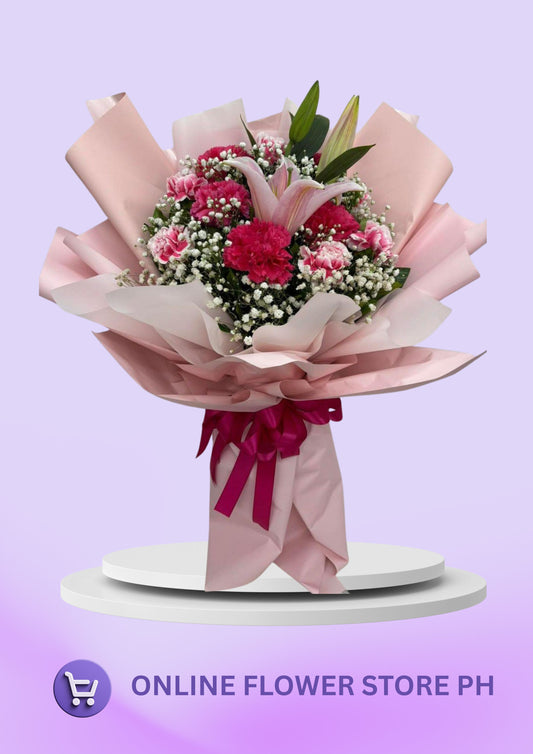 D- Soft Elegance Carnations & Lilies