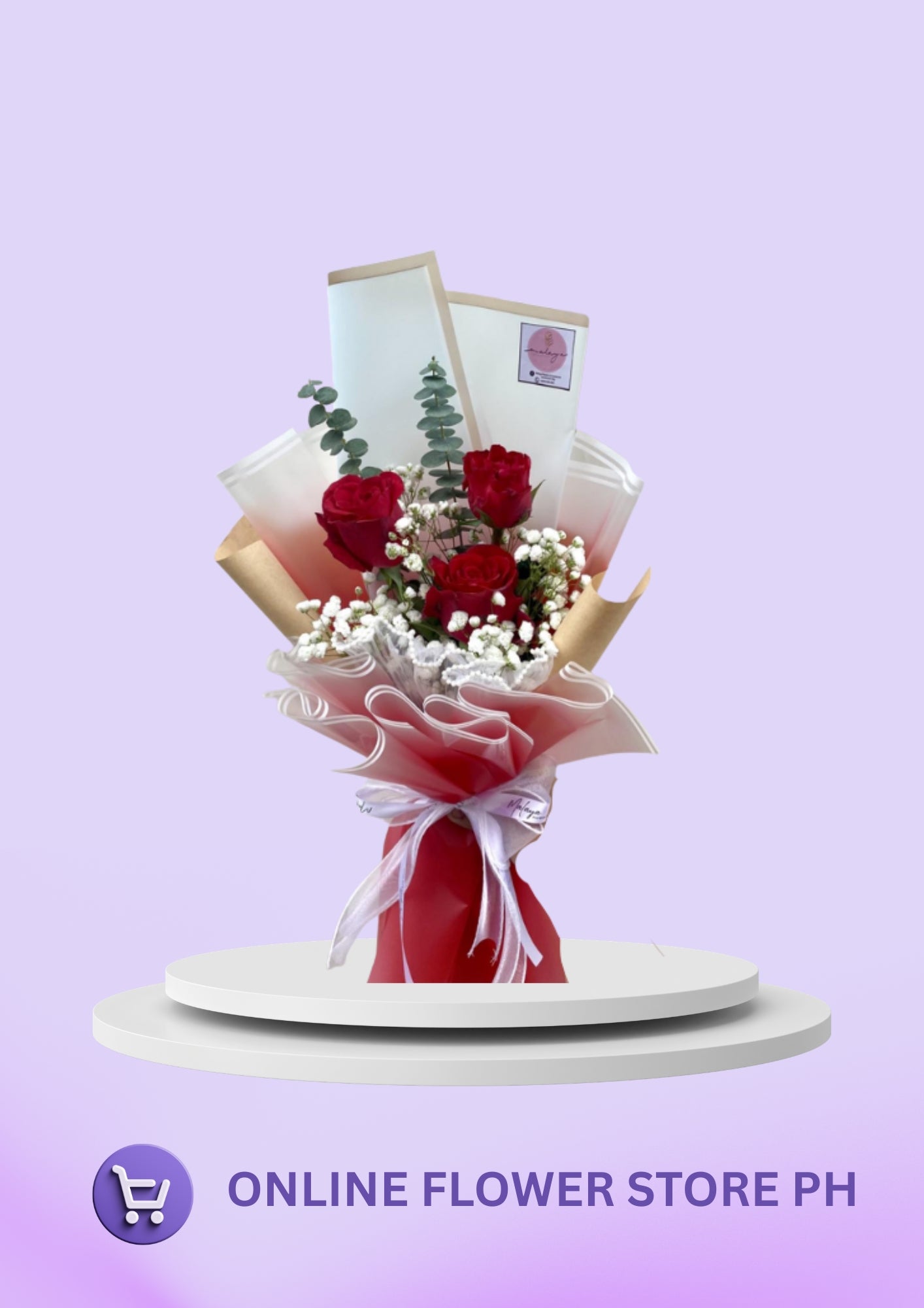 Crimson Trio Rose Bouquet