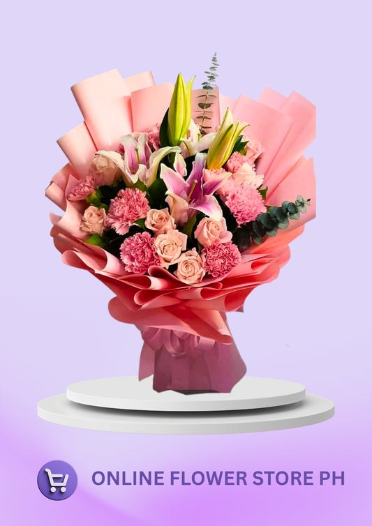 Blush Harmony – Mixed Flowers Bouquet