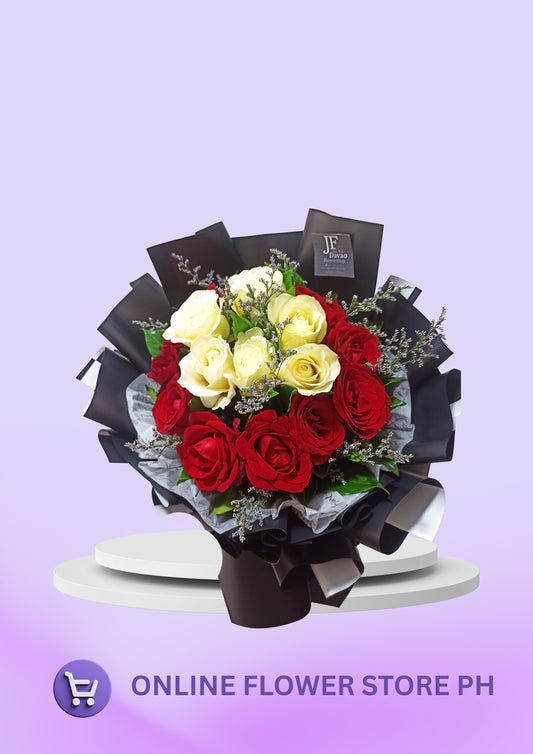 D- Red & White Elegance Bouquet