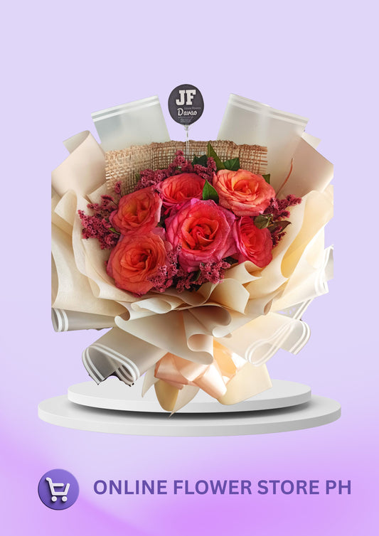 D-Two-Tone Pink & Orange Elegance