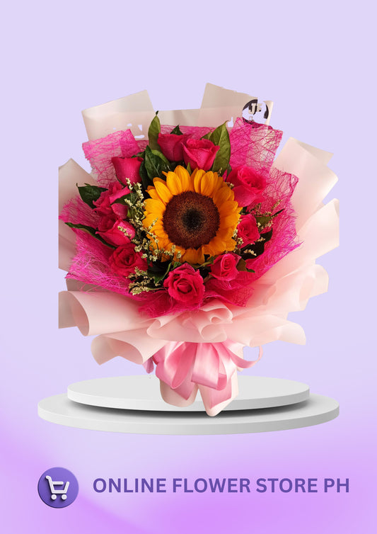 D- Sunshine & Fuchsia Romance Bouquet