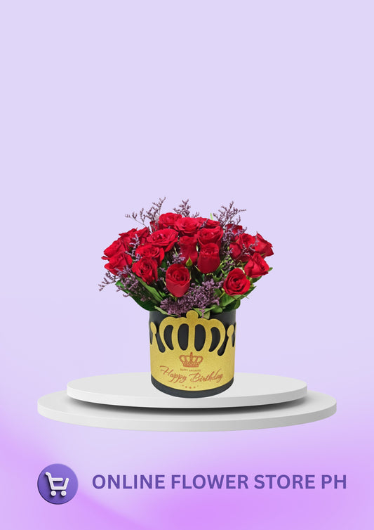 D- Premium Red Rose Box Arrangement