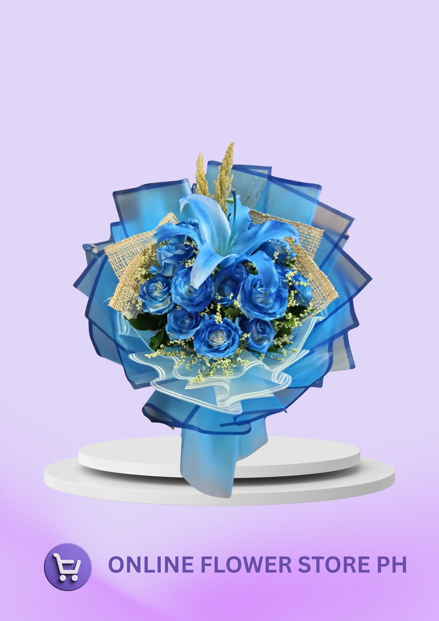 D- Royal Blue Bloom Bouquet