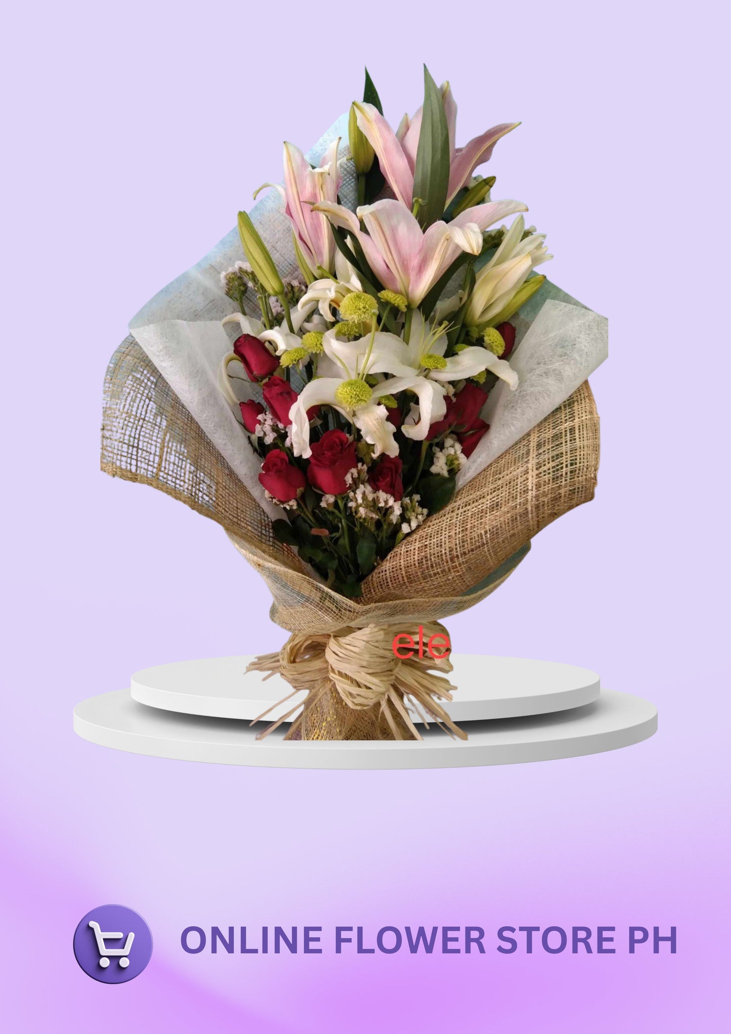 BI- “Crimson Elegance: Red Rose & Stargazer Bouquet”