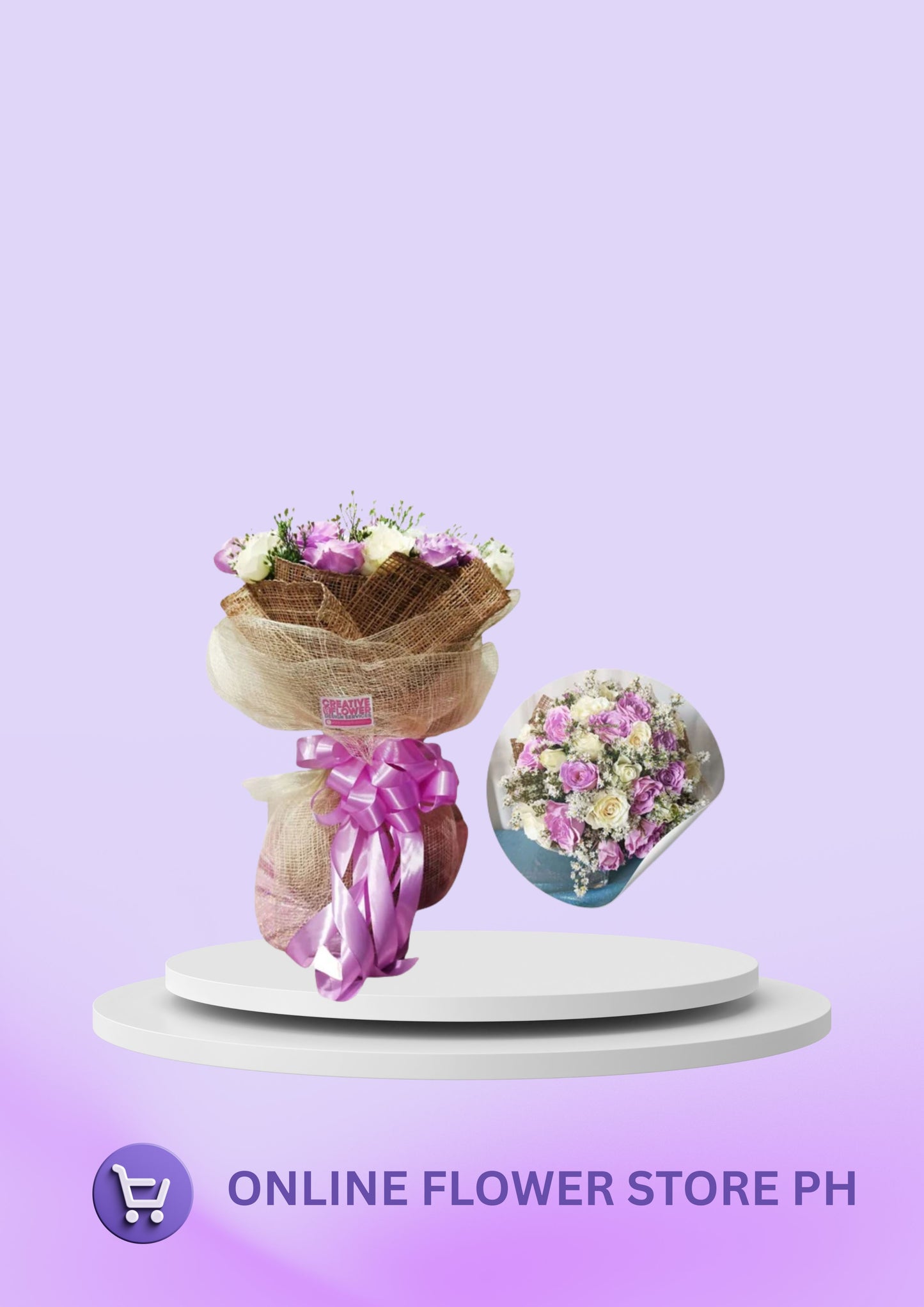 2 dozen - Fairy Mix White Purple