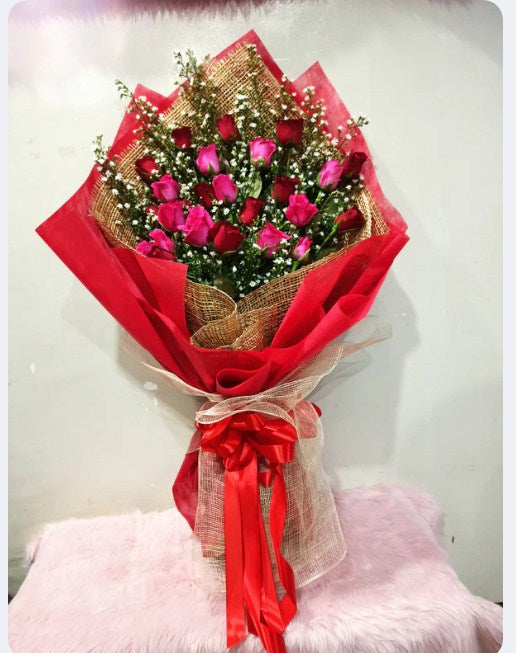 2 Dozen- Red Hot Fuchsia