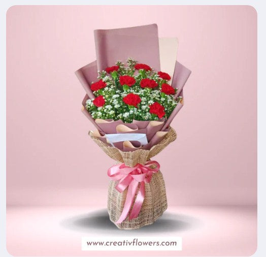 Carnation – Red Classic Bouquet